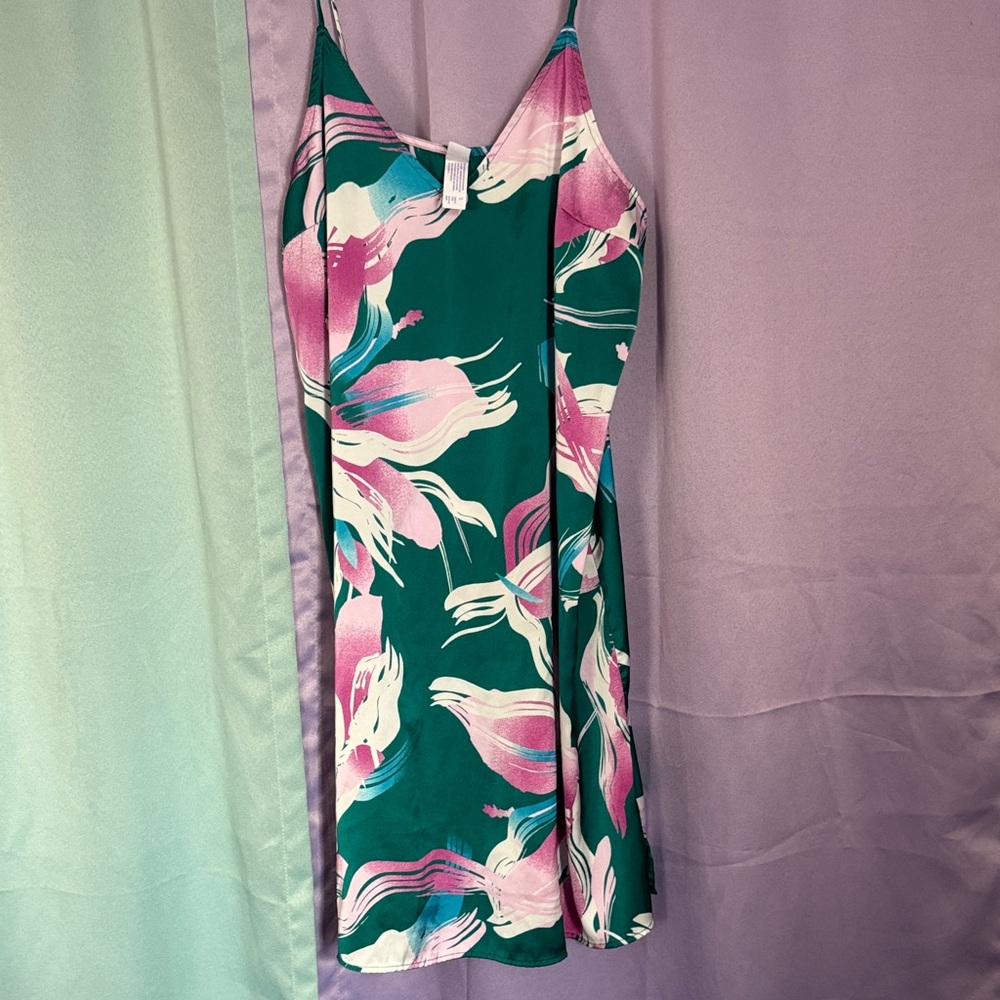 Stars Above Teal and Pink Floral night gown